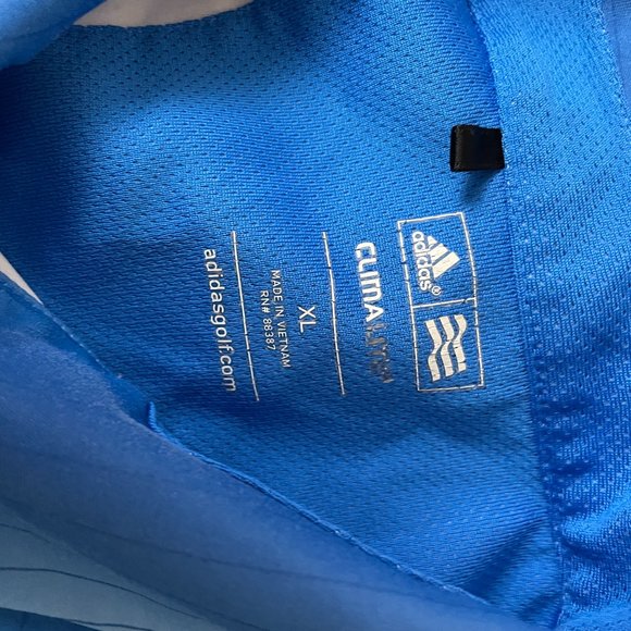 Adidas Men's Climalite Blue Striped Short Sleeve Polo Shirt XL - Picture 7 of 7